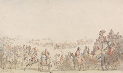 Revue des volontaires de la cavalerie légère à Wimbledon Common - Thomas Rowlandson
