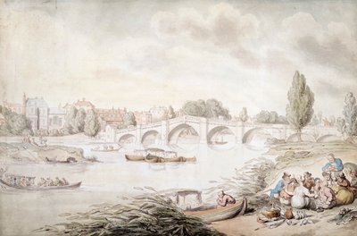 Pont de Richmond, Londres, vers 1780-1820 - Thomas Rowlandson