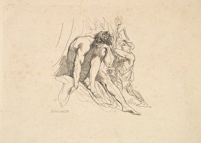 Dieu de la rivière avec enfant - Thomas Rowlandson