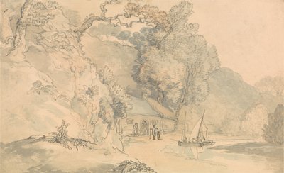 Scène fluviale avec de petits bateaux - Thomas Rowlandson