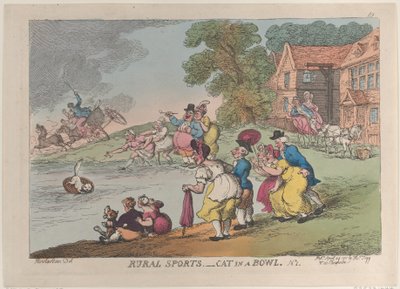 Sports ruraux : chat dans un bol, 24 avril 1811 - Thomas Rowlandson