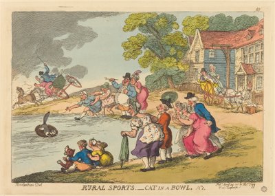 Sports ruraux. Chat dans un bol. No.1 - Thomas Rowlandson