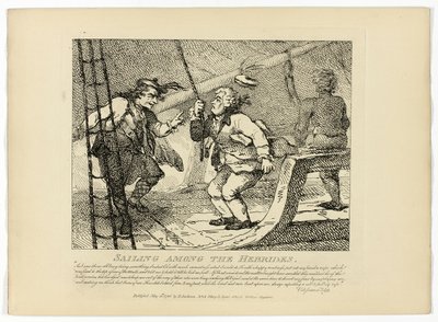 Sailing Among the Hebrides, extrait du Tour des Hébrides de Boswell - Thomas Rowlandson