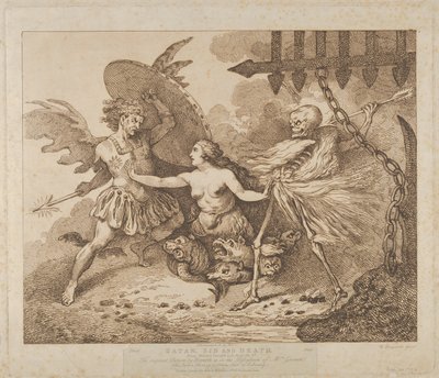Satan, le péché et la mort, Le Paradis perdu, Livre 2 - Thomas Rowlandson