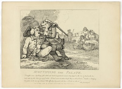 Scottifier le palais, extrait du Tour des Hébrides de Boswell - Thomas Rowlandson