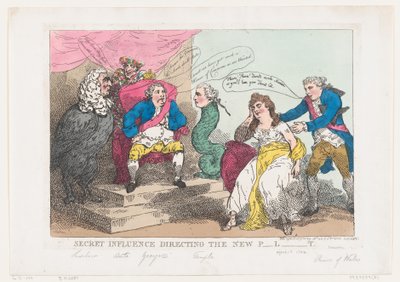 Influence secrète dirigeant le nouveau P-l-t [Parlement], 18 mai 1784 - Thomas Rowlandson