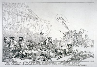 Le budget de Sir Cecil pour rembourser la dette nationale, 1874 - Thomas Rowlandson