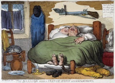 Couple endormi ronflant - caricature par Rowlandson - Thomas Rowlandson