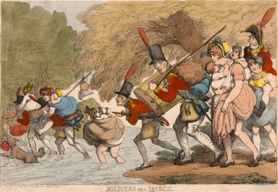 Soldats en marche: "Pour empaqueter ses haillons et suivre le tambour" - Thomas Rowlandson