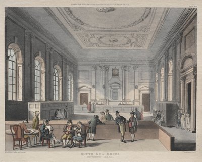 South Sea House, Dividend Hall, 1810 - Thomas Rowlandson