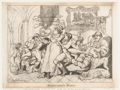 La salle des chasseurs, ou Les chasseurs de renards se reposant - Thomas Rowlandson