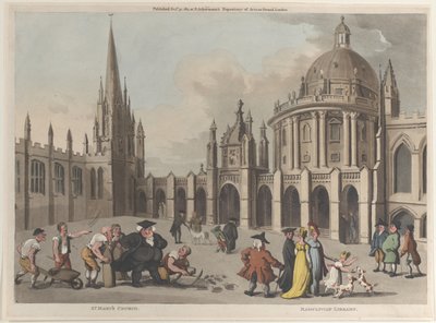 Église Sainte-Marie, Bibliothèque Radclivian, 31 octobre 1811 - Thomas Rowlandson