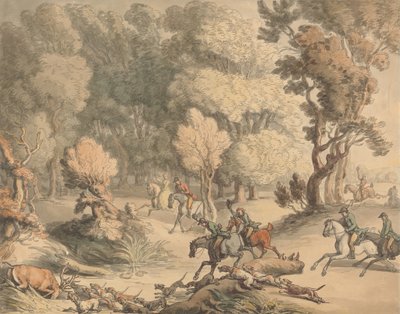 Cerf en fuite - Scène près de Taplow, Berks, vers 1795-1801 - Thomas Rowlandson