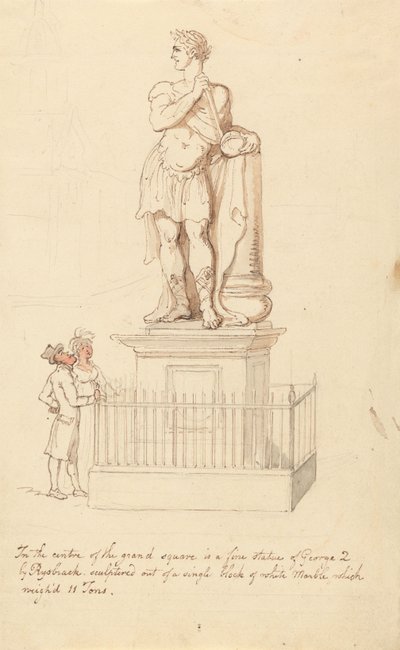 Statue de George II, à Greenwich - Thomas Rowlandson