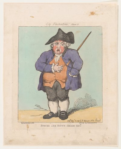 Les actions sont en baisse - Heigh-Ho!!, 10 août 1799 - Thomas Rowlandson
