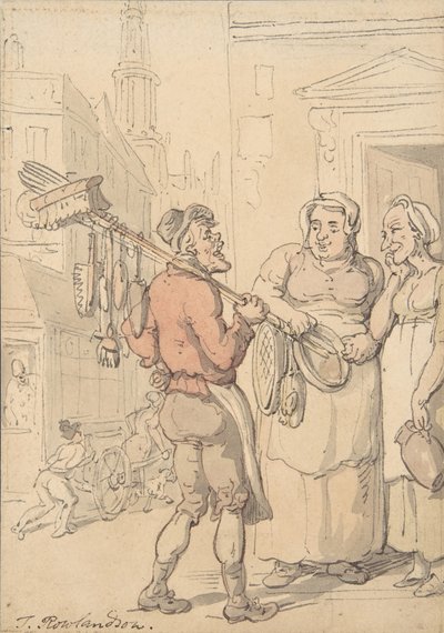 Scène de rue : Vendeur de brosses, 1780-1827 - Thomas Rowlandson