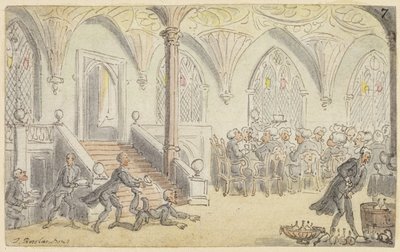 Étude pour Dr. Syntax Entertained at College - Thomas Rowlandson