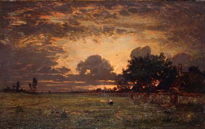 Coucher de soleil sur la plaine de Barbizon - Thomas Rowlandson