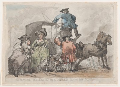 Sympathie, ou Une famille en voyage étouffant la poussière - Thomas Rowlandson