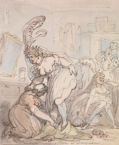 La loge des actrices au Drury Lane - Thomas Rowlandson