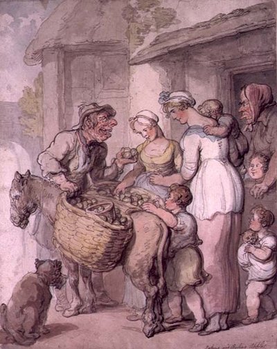 Le vendeur de pommes : cuisson et ébullition des pommes - Thomas Rowlandson