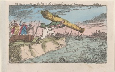 Le baron saute dans la mer avec une pièce d
