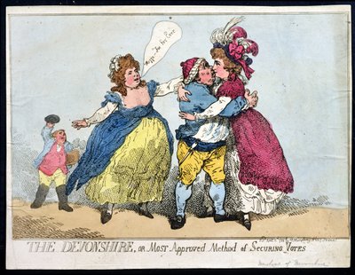 Le Devonshire, ou la méthode la plus approuvée pour obtenir des votes, publié par William Humphrey en 1784 - Thomas Rowlandson