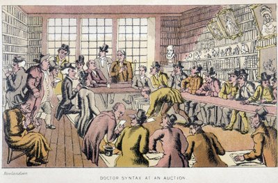 Le docteur à une vente aux enchères - dans « Les trois tours du docteur Syntax : à la recherche du pittoresque, de la consolation et d