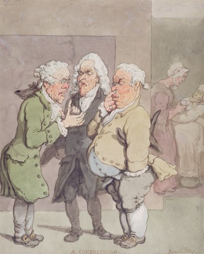 La Consultation du médecin, 1815-1820 (plume et encre et aquarelle sur graphite sur papier) - Thomas Rowlandson