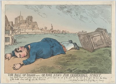 La chute de Dagon - Ou Nouvelles rares pour Leadenhall Street - Thomas Rowlandson