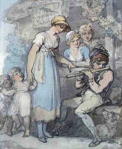 Le joueur de flûte - Thomas Rowlandson
