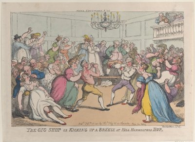Le Magasin de Gig ou Faire du Vent à la Fête de Nell Hamilton, 16 février 1811 - Thomas Rowlandson