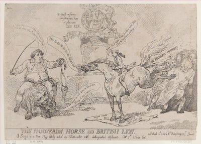 Le cheval hanovrien et le lion britannique, 31 mars 1784 - Thomas Rowlandson