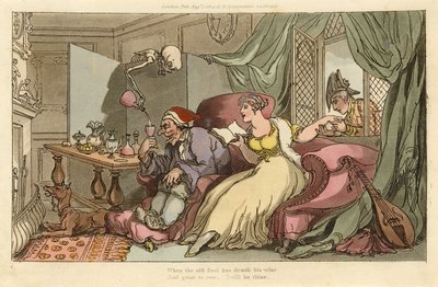 La lune de miel, de The English Dance of Death, pub. 1816 (gravure coloriée à la main) - Thomas Rowlandson