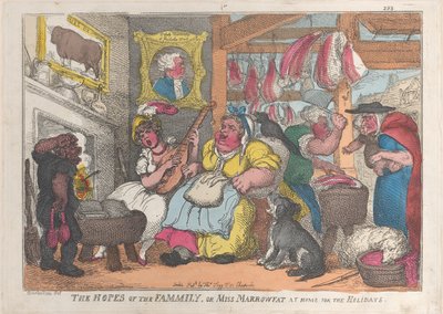 Les espoirs de la famille, ou Mlle Marrowfat à la maison pour les vacances, 1809-1813 - Thomas Rowlandson