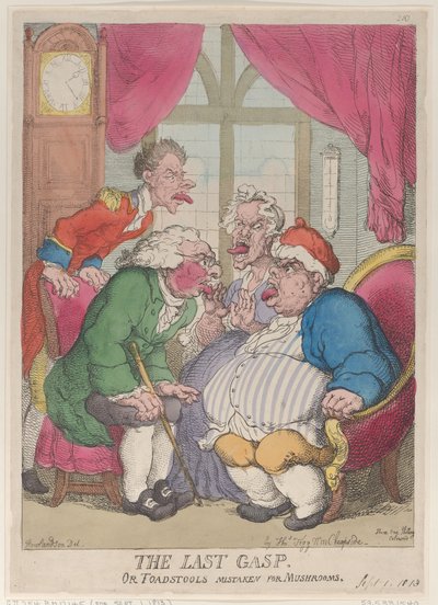 Le dernier souffle, ou champignons vénéneux pris pour des champignons comestibles - Thomas Rowlandson