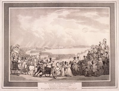 Les volontaires de la cavalerie légère de Londres et Westminster, 1798 - Thomas Rowlandson