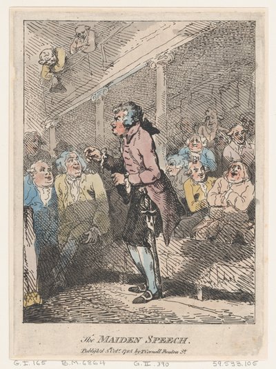 Le premier discours, 5 octobre 1785 - Thomas Rowlandson