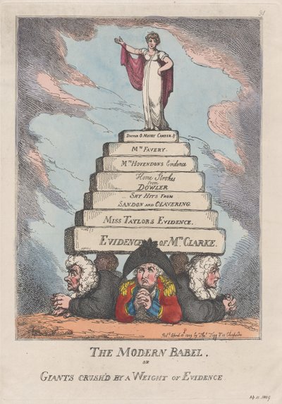 La Babel moderne, ou des géants écrasés par un poids de preuves, 11 avril 1809 - Thomas Rowlandson