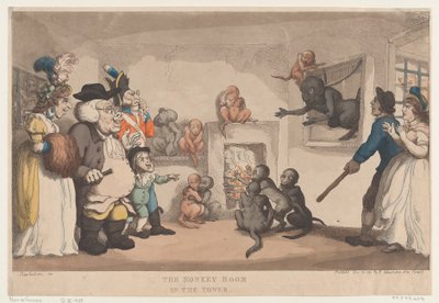 La Chambre des Singes dans la Tour, 20 décembre 1799 - Thomas Rowlandson