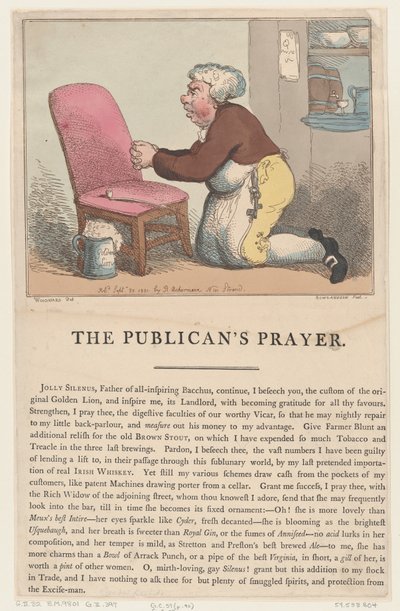 La prière du publicain, 20 septembre 1801 - Thomas Rowlandson