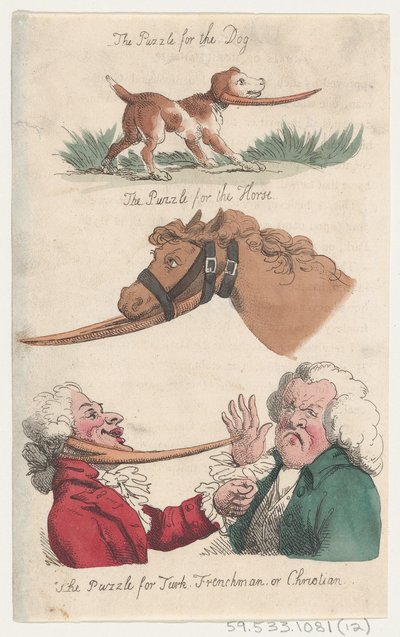 Le puzzle pour le chien, le puzzle pour le cheval, le puzzle pour le Turc, le Français ou Chris... - Thomas Rowlandson