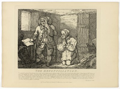 La réconciliation, extrait du Tour des Hébrides de Boswell - Thomas Rowlandson