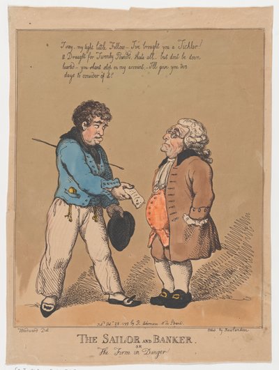 Le marin et le banquier, ou la firme en danger, 28 octobre 1799 - Thomas Rowlandson