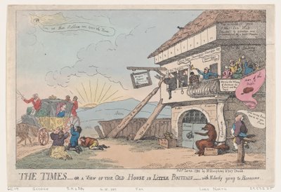 Les Temps - Ou Une Vue de la Vieille Maison à Little Brittain - Avec Personne Qui Passe, 23 janvier 1784 - Thomas Rowlandson