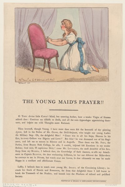 La prière de la jeune servante - Thomas Rowlandson