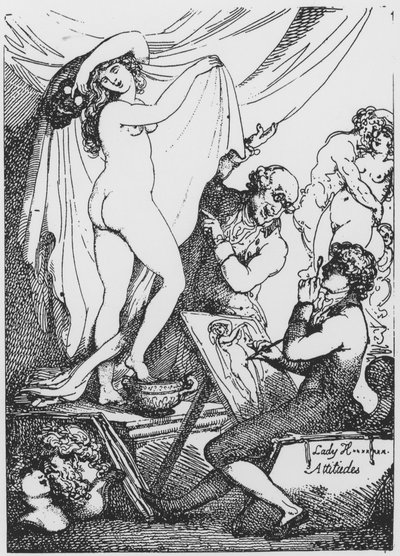 La future Lady Hamilton posant comme Hygeia, déesse de la santé, au Temple d
