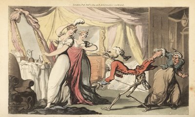 La mort avec son sablier vient chercher une belle coquette dans sa chambre alors qu