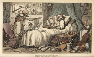 Le squelette de la Mort avec le collectionneur d