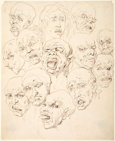 Treize têtes - Thomas Rowlandson